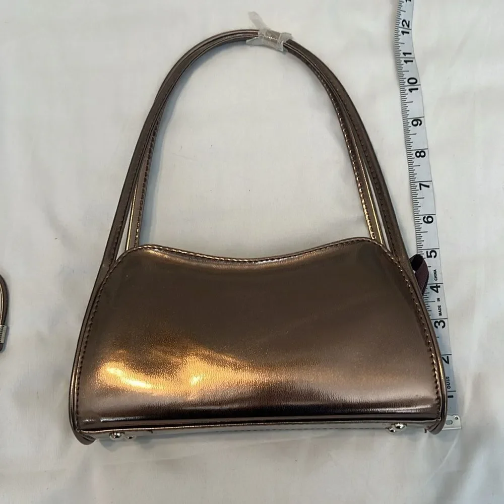 NWT Elegant Metallic Brown Womens Handbag Set perfect for all your essentials